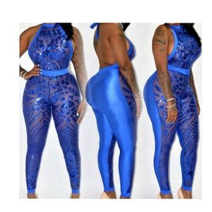 Sequin halter jumpsuit